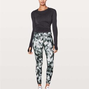 Lululemon Train Times 7/8 Pant 25" Blush Blossom Alpine White Black With Bag, 6